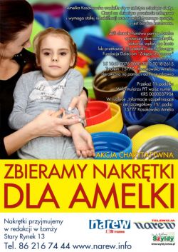 Zbieramy nakrętki dla Amelki